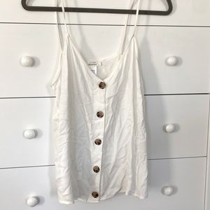 Button silky tank